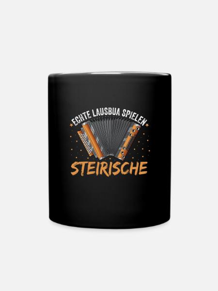 Steirische Harmonika Quetschn Ziachorgel - Tasse einfarbig - Schwarz