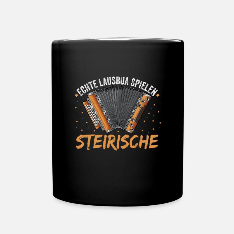 Steirische Harmonika Quetschn Ziachorgel - Tasse einfarbig - Schwarz