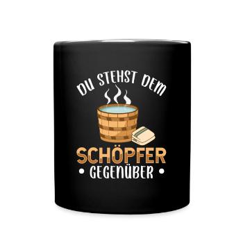 Sauna - Tasse einfarbig - Schwarz - Vorne
