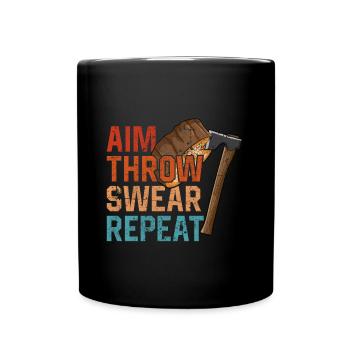 Lancer une hache - Mug uni - noir - Devant
