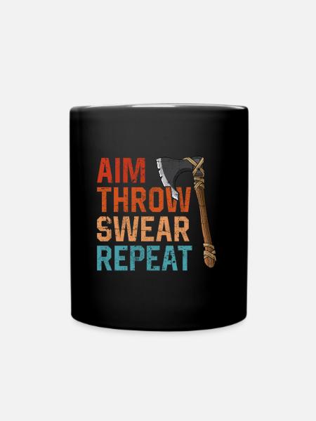 Axt Werfen - Tasse einfarbig - Schwarz