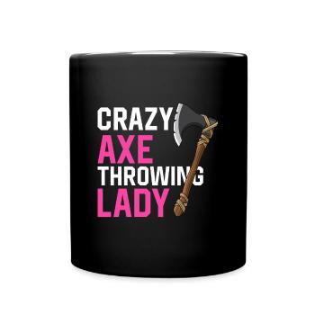 Axt Werfen - Tasse einfarbig - Schwarz - Vorne
