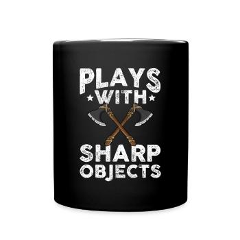 Lancer une hache - Mug uni - noir - Devant