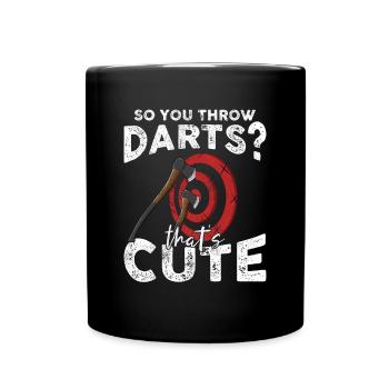 Axt Werfen - Tasse einfarbig - Schwarz - Vorne
