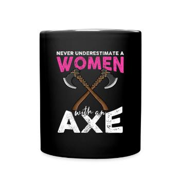 Axt Werfen - Tasse einfarbig - Schwarz - Vorne