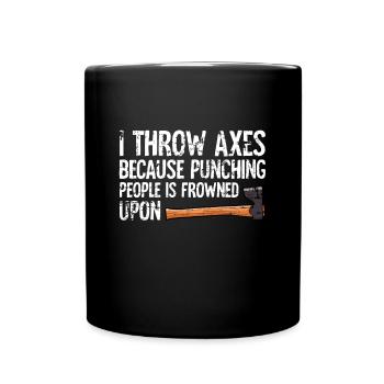 Lancer une hache - Mug uni - noir - Devant