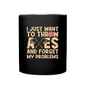 Lancer une hache - Mug uni - noir - Devant