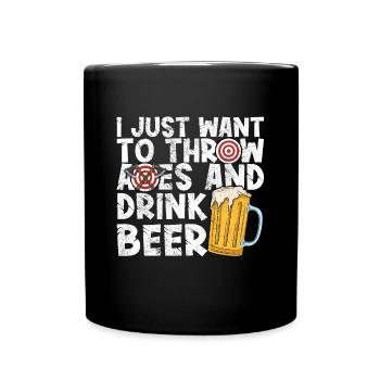 Lancer une hache - Mug uni - noir - Devant