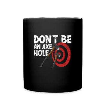 Axt Werfen - Tasse einfarbig - Schwarz - Vorne