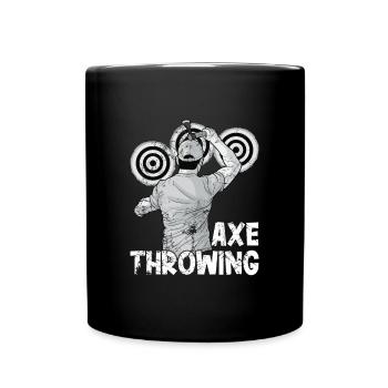 Axt Werfen - Tasse einfarbig - Schwarz - Vorne