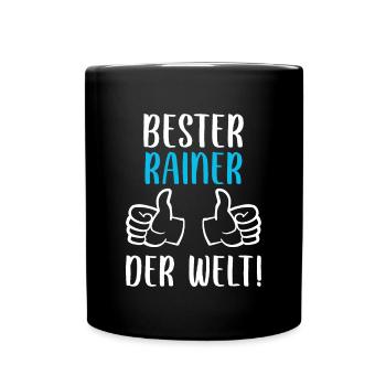 Rainer Vorname Name Geburtstag - Tasse einfarbig - Schwarz - Vorne