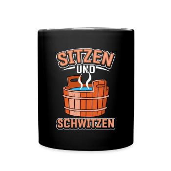 Sauna - Tasse einfarbig - Schwarz - Vorne