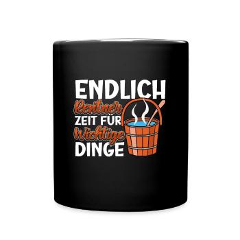 Sauna - Tasse einfarbig - Schwarz - Vorne