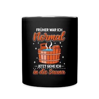 Sauna - Tasse einfarbig - Schwarz - Vorne