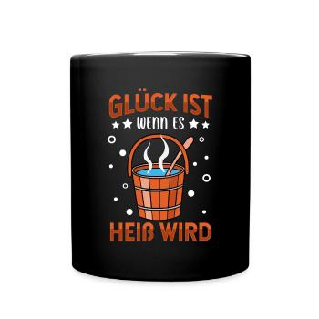 Sauna - Tasse einfarbig - Schwarz - Vorne