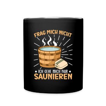 Sauna - Tasse einfarbig - Schwarz - Vorne