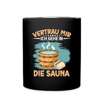 Sauna - Tasse einfarbig - Schwarz - Vorne