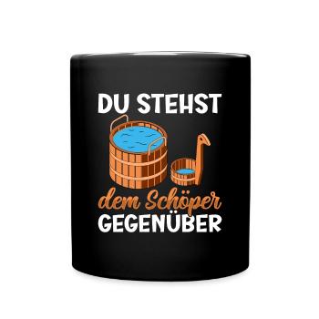Sauna - Tasse einfarbig - Schwarz - Vorne