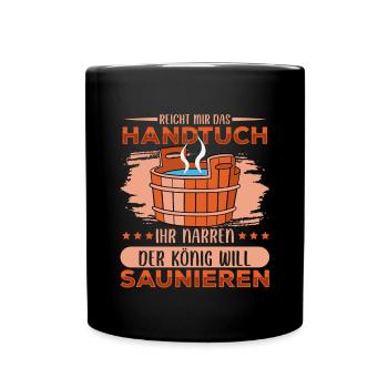 Sauna - Tasse einfarbig - Schwarz - Vorne