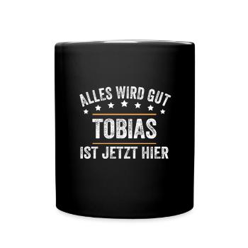 Tobias Vorname Name Geburtstag - Tasse einfarbig - Schwarz - Vorne