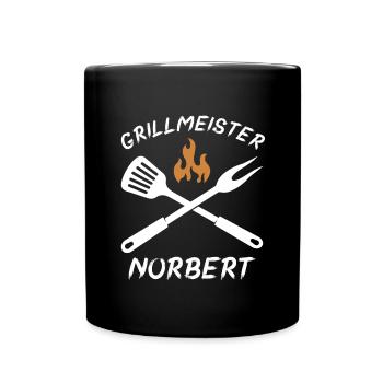 Grillmeister Norbert - Tasse einfarbig - Schwarz - Vorne