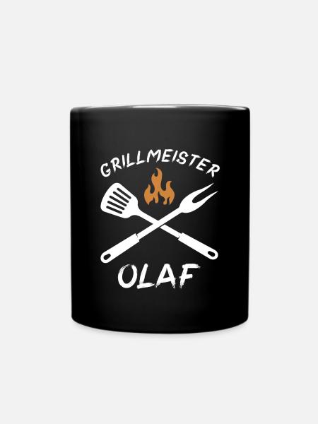 Grillmeister Olaf - Tasse einfarbig - Schwarz