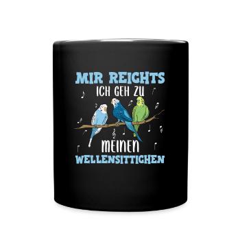 Wellensittich Nymphensittich Papagei Vogelkäfig - Tasse einfarbig - Schwarz - Vorne