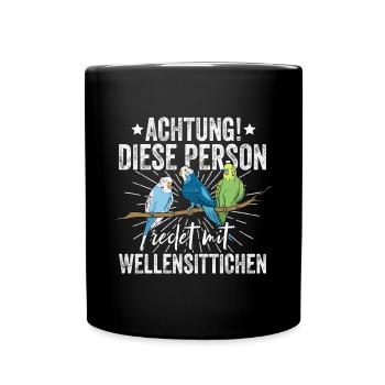 Wellensittich Nymphensittich Papagei Vogelkäfig - Tasse einfarbig - Schwarz - Vorne