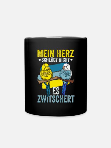 Wellensittich Vogel - Tasse einfarbig - Schwarz