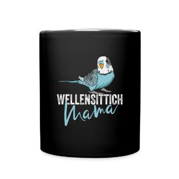 Wellensittich Vogel - Tasse einfarbig - Schwarz - Vorne