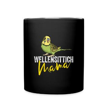 Wellensittich Vogel - Tasse einfarbig - Schwarz - Vorne