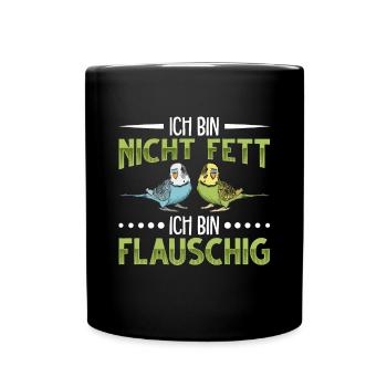 Wellensittich Vogel - Tasse einfarbig - Schwarz - Vorne