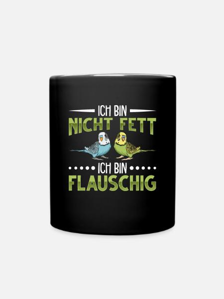 Wellensittich Vogel - Tasse einfarbig - Schwarz