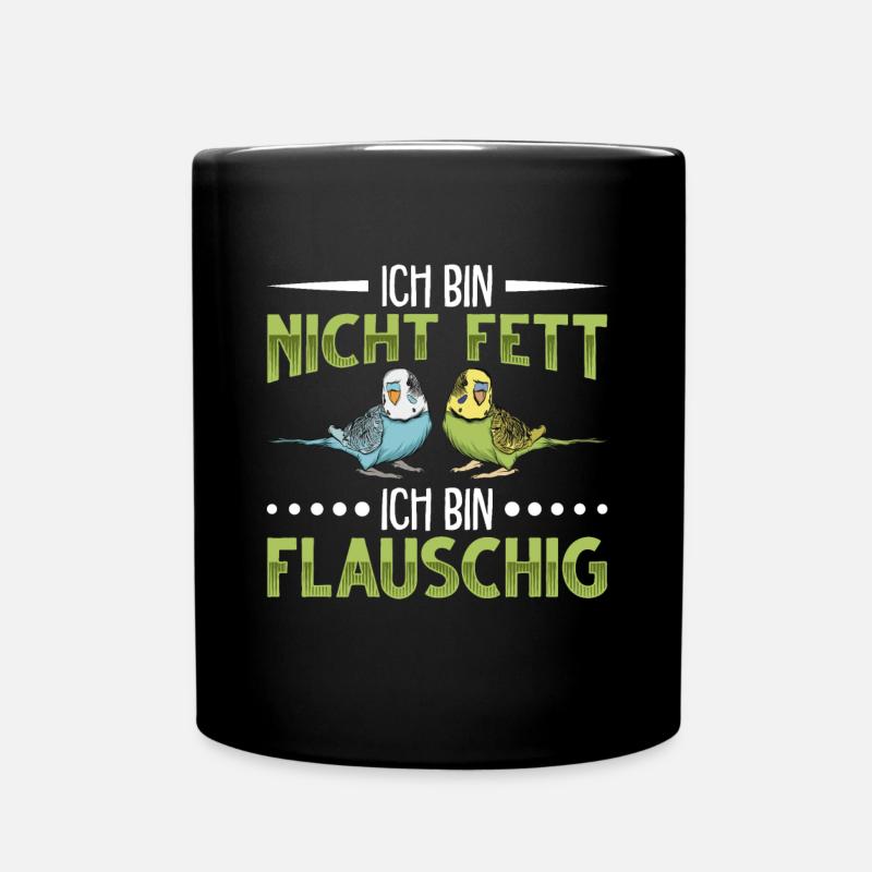 Wellensittich Vogel - Tasse einfarbig - Schwarz