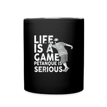 Petanque Boule Game Set Boccia - Full Colour Mug - black - Front