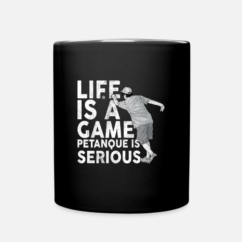 Petanque Boule Game Set Boccia - Full Colour Mug - black