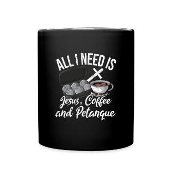 Petanque Boule Game Set Boccia - Full Colour Mug - black - Front