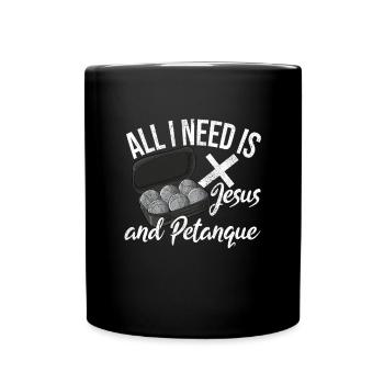 Petanque Boule Game Set Boccia - Full Colour Mug - black - Front