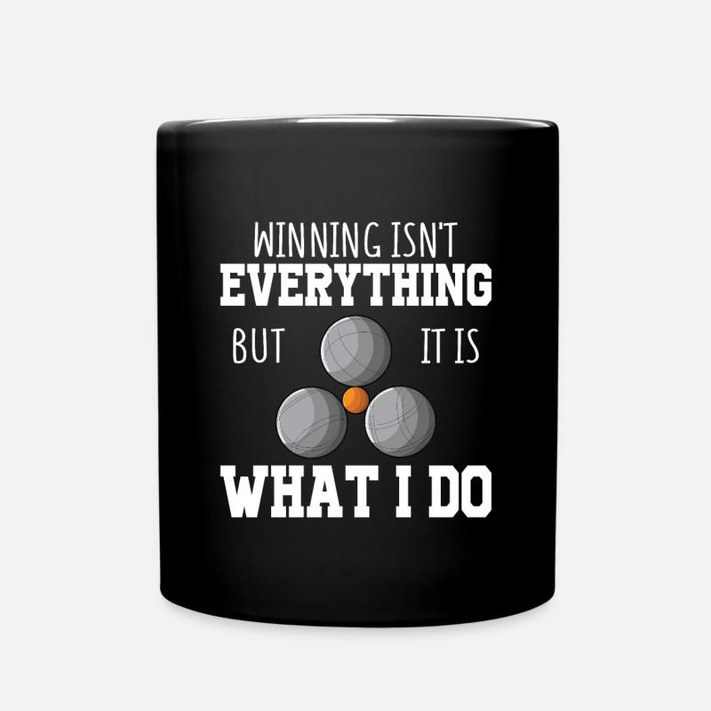 Petanque Boule Game Set Boccia - Full Colour Mug - black