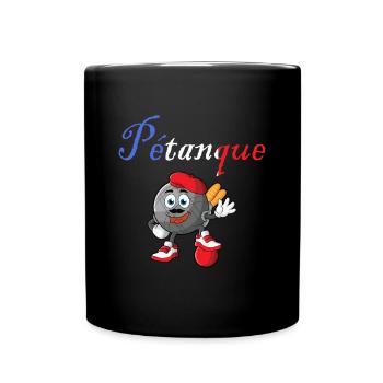 Petanque Boule Game Set Boccia - Full Colour Mug - black - Front