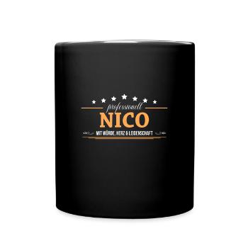 Professional Nico Surname First Name - Full Colour Mug - black - Front