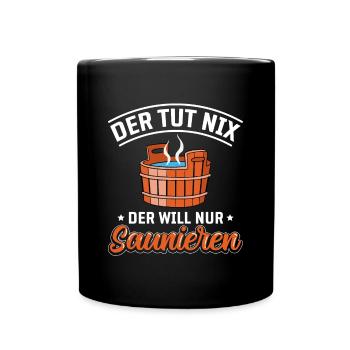 Sauna - Tasse einfarbig - Schwarz - Vorne