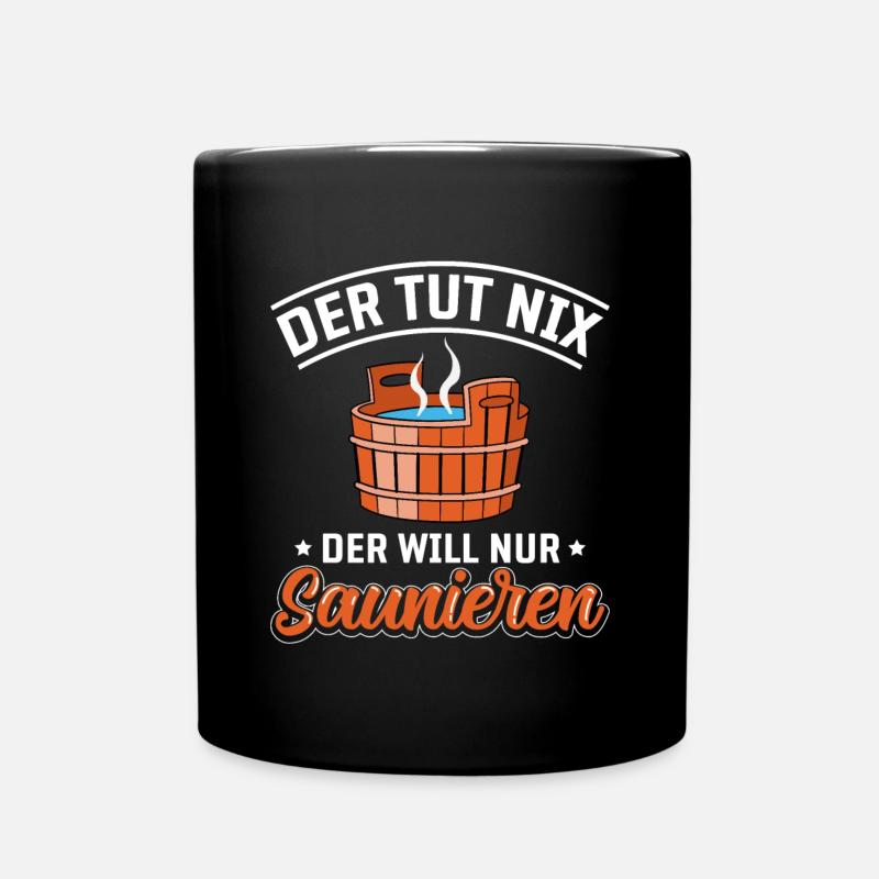 Sauna - Tasse einfarbig - Schwarz