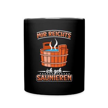 Sauna - Tasse einfarbig - Schwarz - Vorne