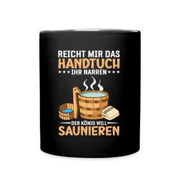 Sauna - Tasse einfarbig - Schwarz - Vorne