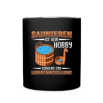 Sauna - Tasse einfarbig - Schwarz - Vorne