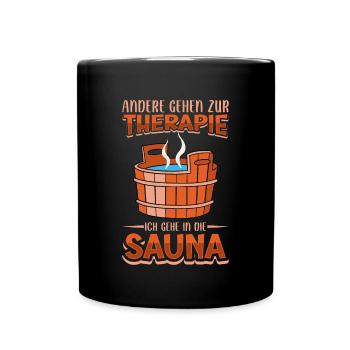 Sauna - Tasse einfarbig - Schwarz - Vorne