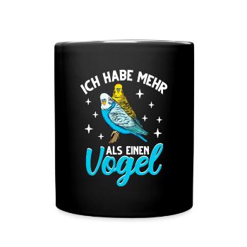 Wellensittich Nymphensittich Papagei Vogelkäfig - Tasse einfarbig - Schwarz - Vorne