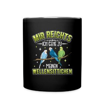 Wellensittich Nymphensittich Papagei Vogelkäfig - Tasse einfarbig - Schwarz - Vorne