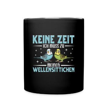 Wellensittich Nymphensittich Papagei Vogelkäfig - Tasse einfarbig - Schwarz - Vorne
